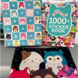 NWT 🔥 Bundle Squishmallows notebook/journal + 1000sticker book +pencil pouch 😍